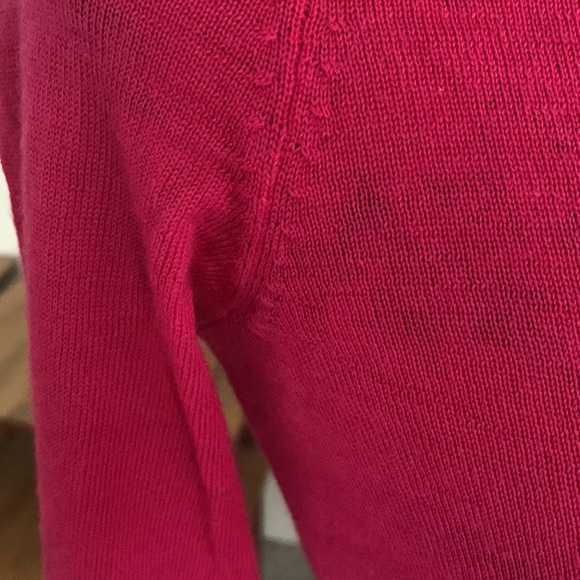 Ellen Tracy ultra fine extra fine merino wool Fuschia sweater S - Picture 5 of 7